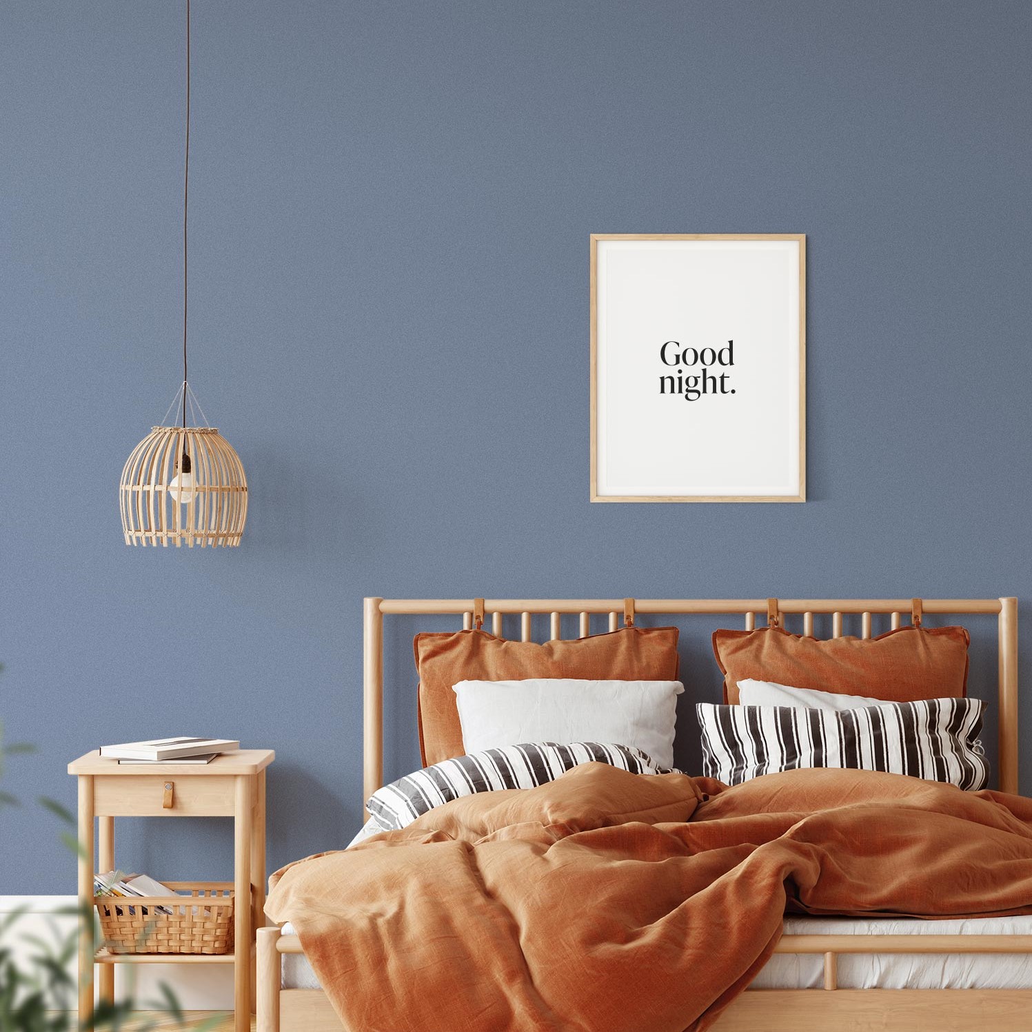 Interior Beispiel - Wandfarbe Skinny Jeans Schlafzimmer mit Wand in der Farbe Skinny Jeans