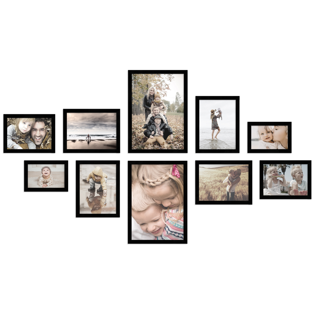 10er Bilderrahmen-Set Schwarz - H950 schwarze Bilderrahmen im 5er Set