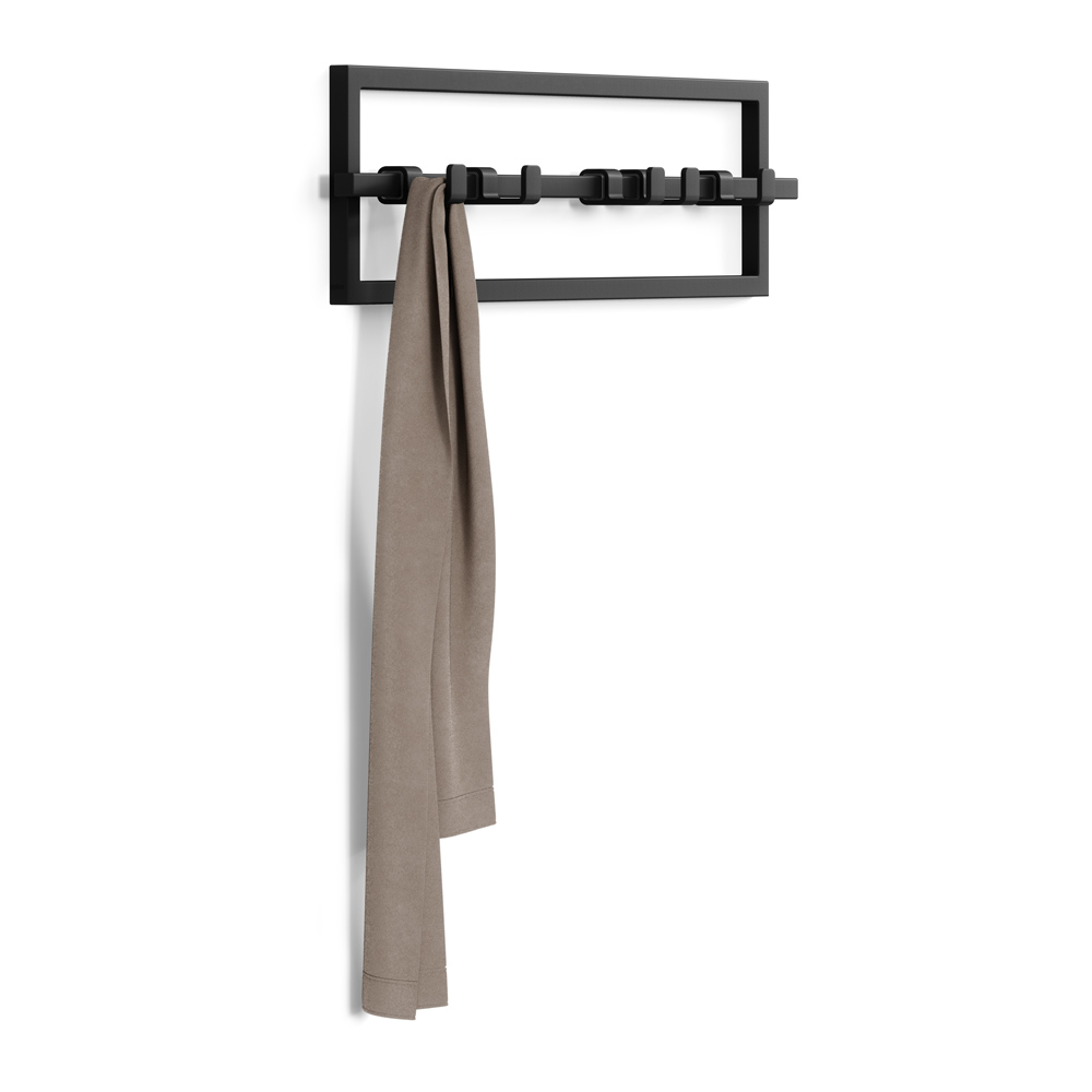 schwarze Garderobe zur Wandaufhängung "Cubiko 5 Hook"