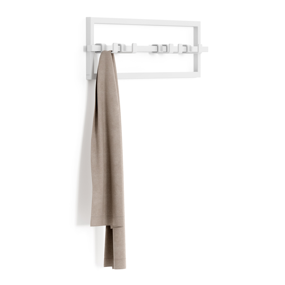 weiße Garderobe zur Wandaufhängung "Cubiko 5 Hook"