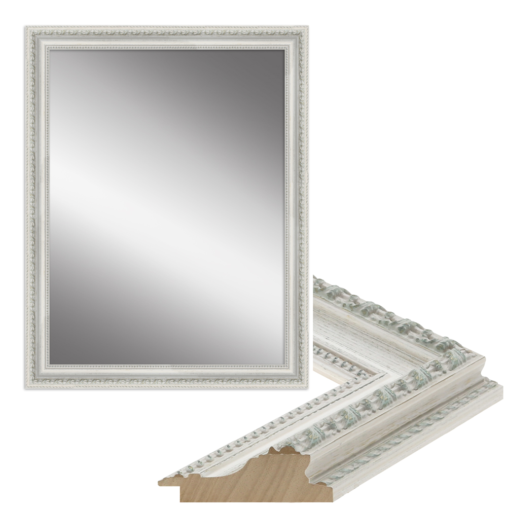 edler und hochwertiger Wandspiegel in der Farbe Weiß