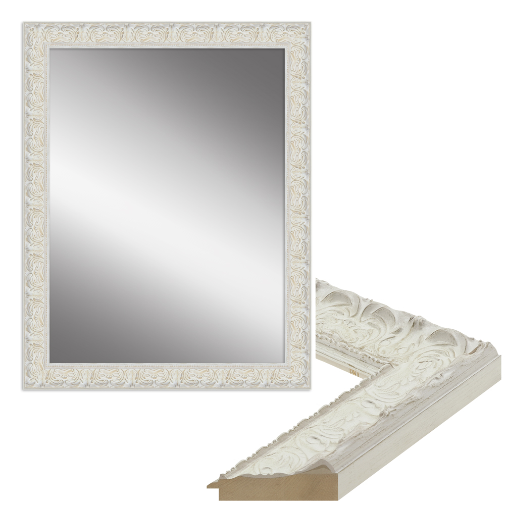 hochwertiger und edler Wandspiegel E033 in der Farbe Weiß