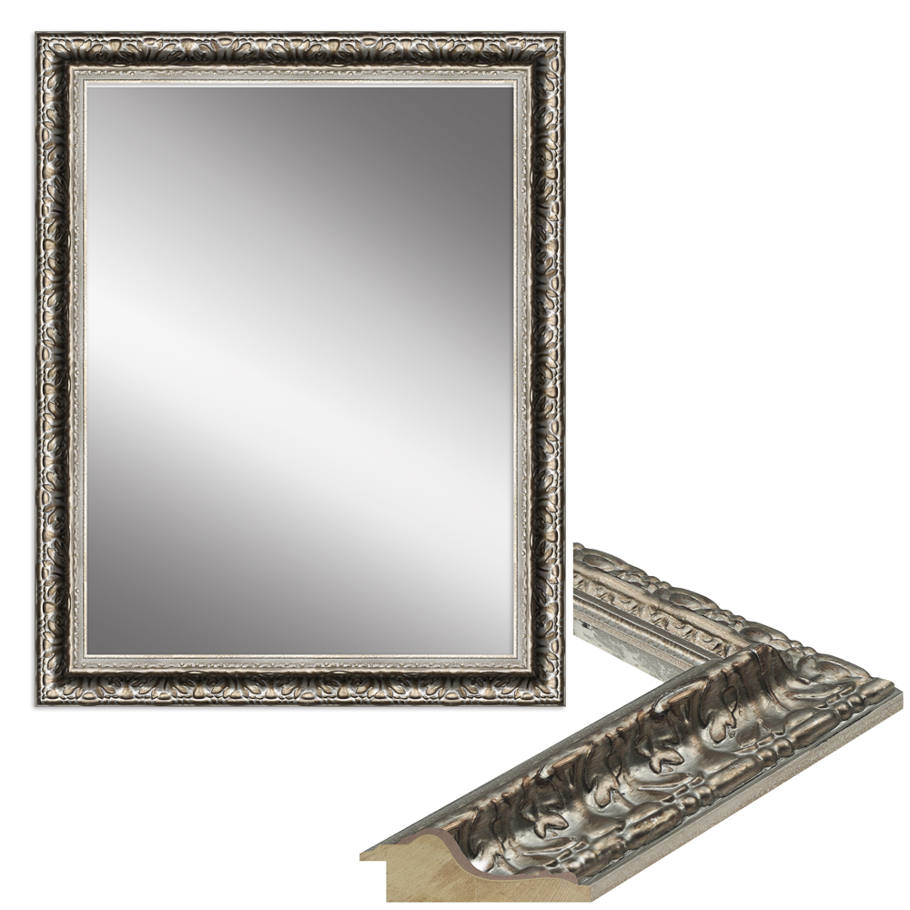 hochwertiger und edler Wandspiegel E035 in der Farbe Silber