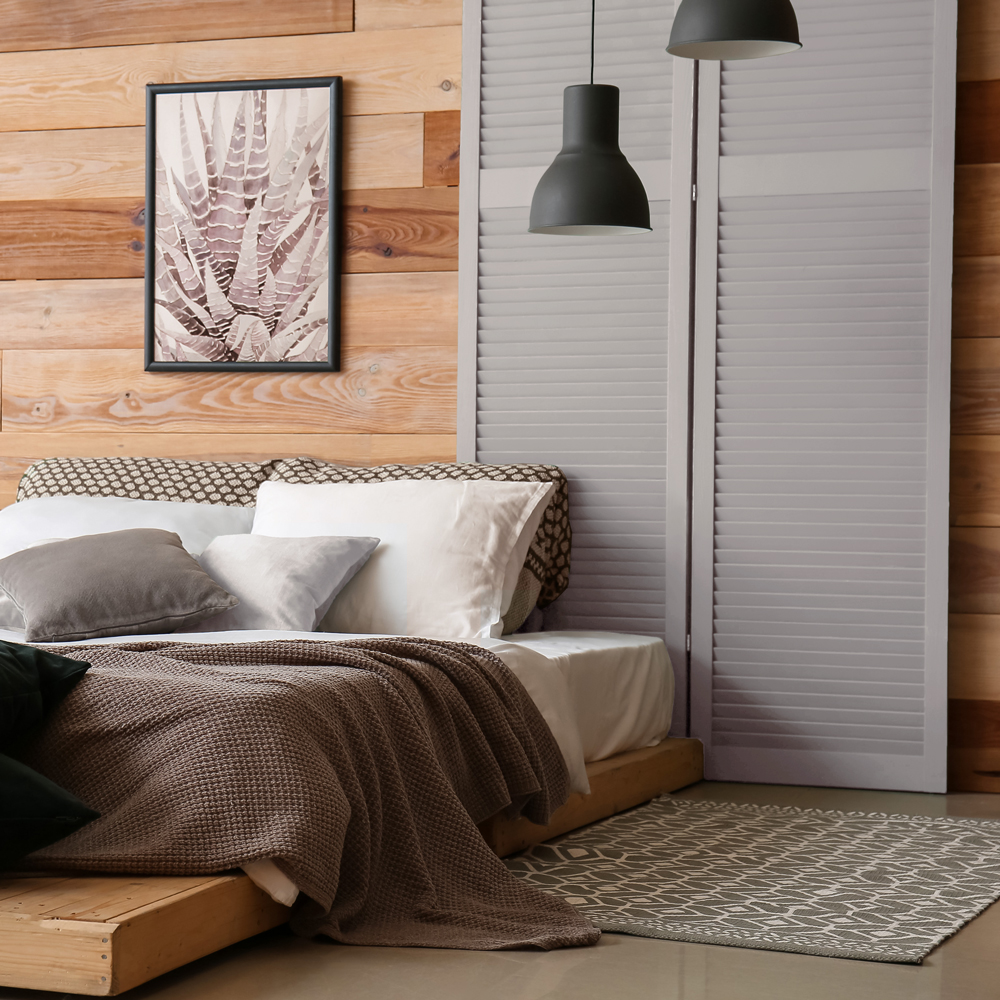 modernes Schlafzimmer mit Akzenten des Lackes Fashion Week