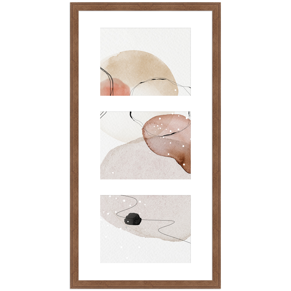 G320 - Holzbilderrahmen Eiche in 30x60 cm mit Passepartout im klassischen Stil schlichter Galerierahmen G320 in 30x60 cm aus Holz in Eiche mit weißem Passepartout