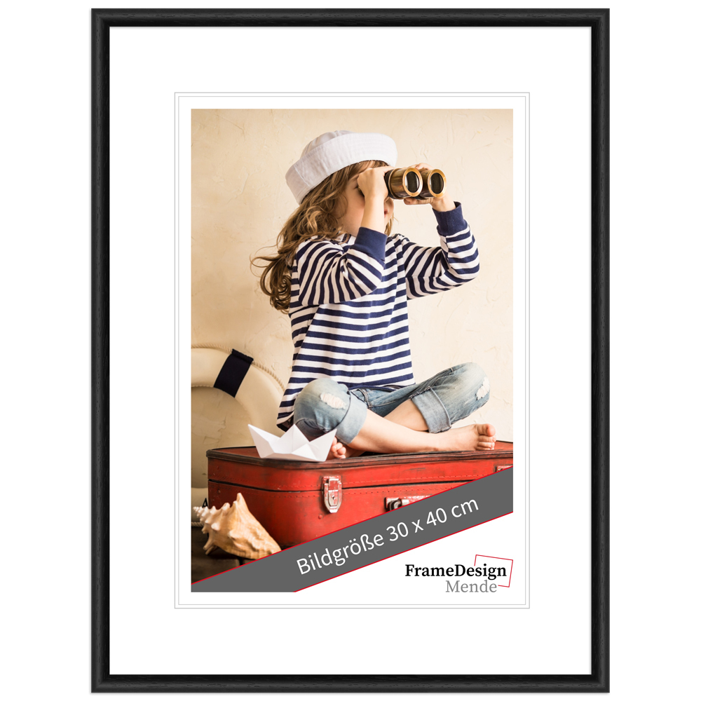 Mende Frames Bilderrahmen H003 Schwarz 10 x 13 cm aus Holz Made in Germany