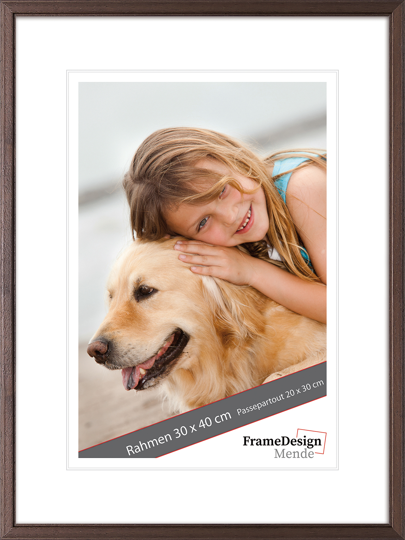 Mende Frames Bilderrahmen H011 Braun 18 x 24 cm aus Holz Made in Germany