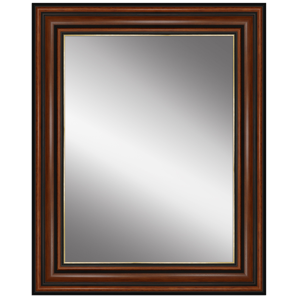Mende Frames Wandspiegel H017 Nussbaum mit Goldkante 21 x 29,7 Spieg aus Holz Made in Germany