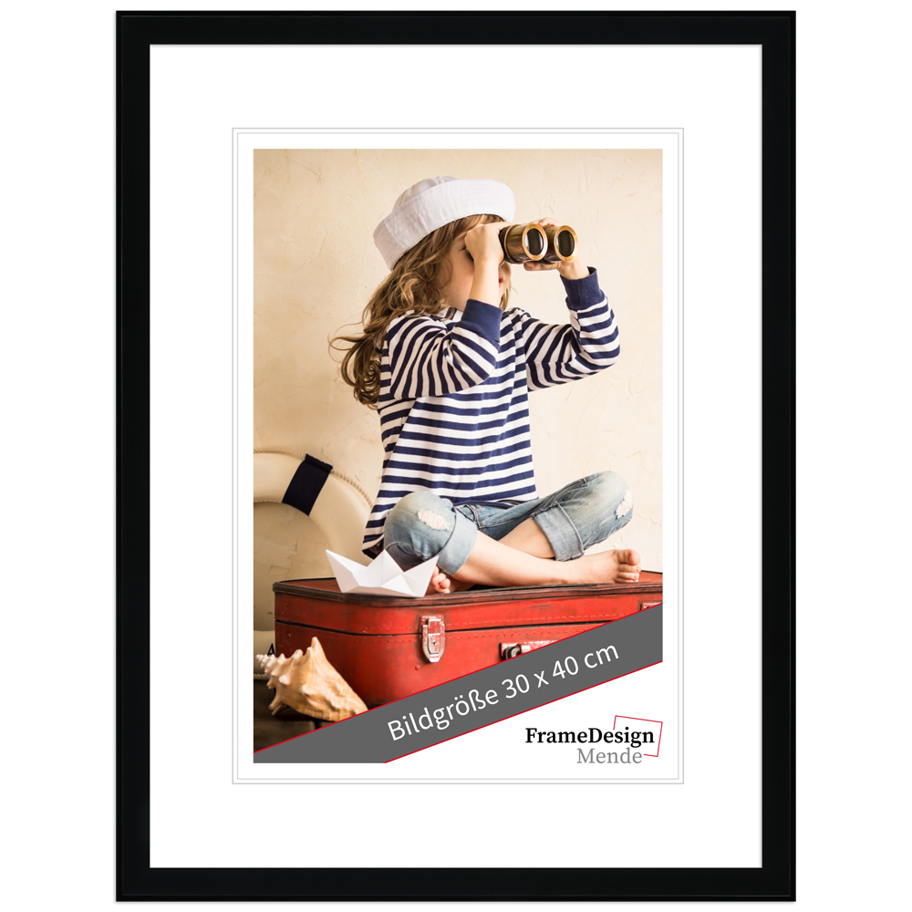 Mende Frames Bilderrahmen H080 Schwarz 10 x 13 cm aus Holz Made in Germany