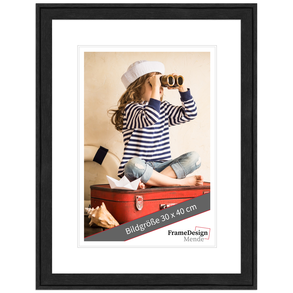 Cadre photo H120 Noir, veinuré 30 x 90 cm