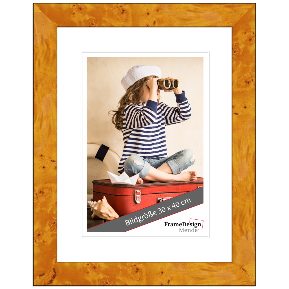 Cadre photo H14E décor en bois de racine, clair 21 x 29,7 cm