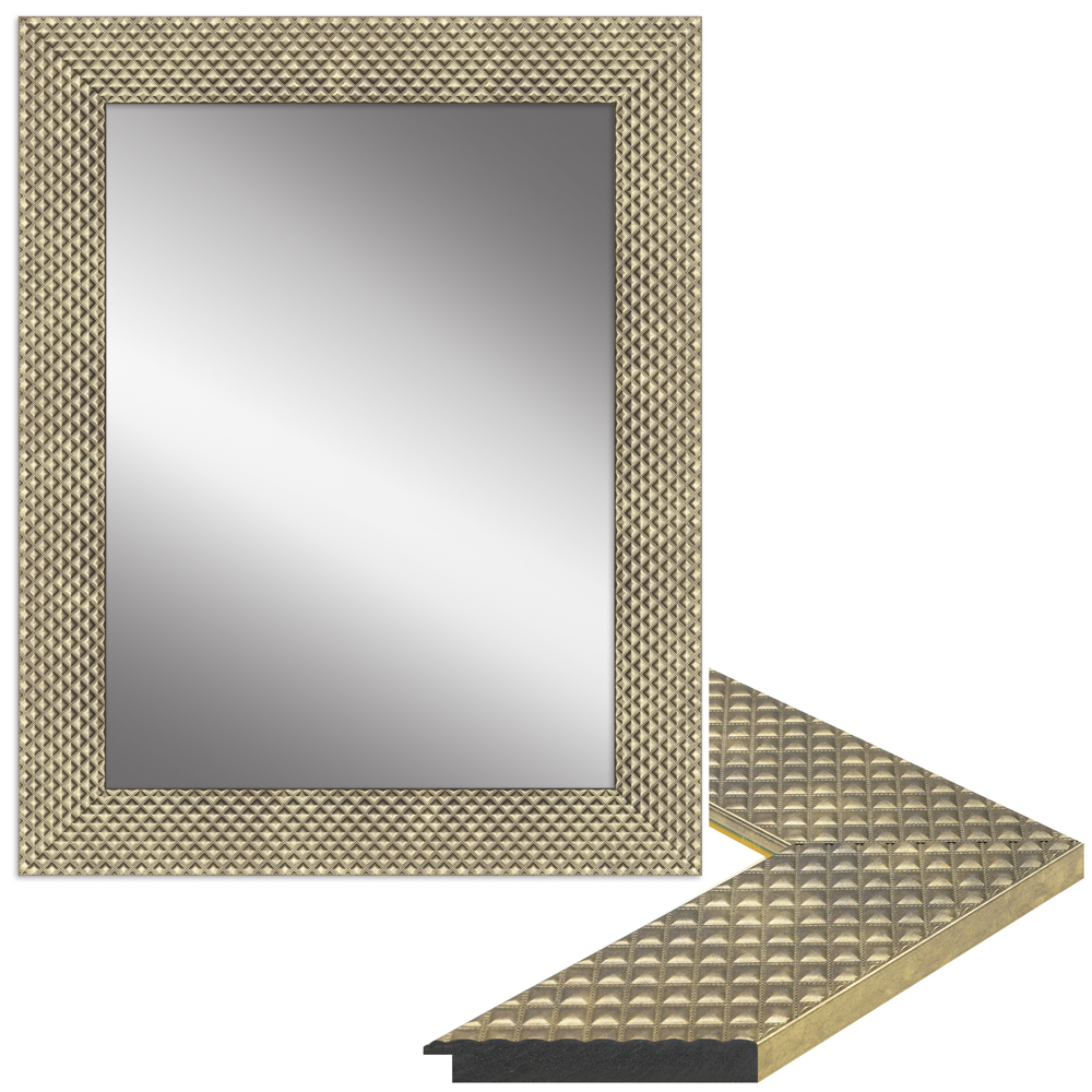 edler Wandspiegel H225 aus Kunststoff in der Farbe Gold