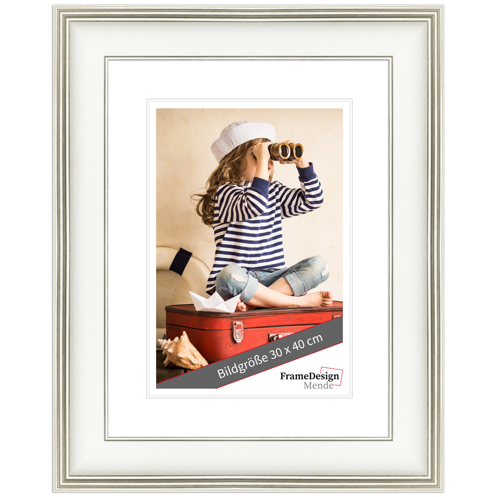Mende Frames Bilderrahmen H235 Weiß 42 x 59,4 cm aus Kunststoff Made in Germany
