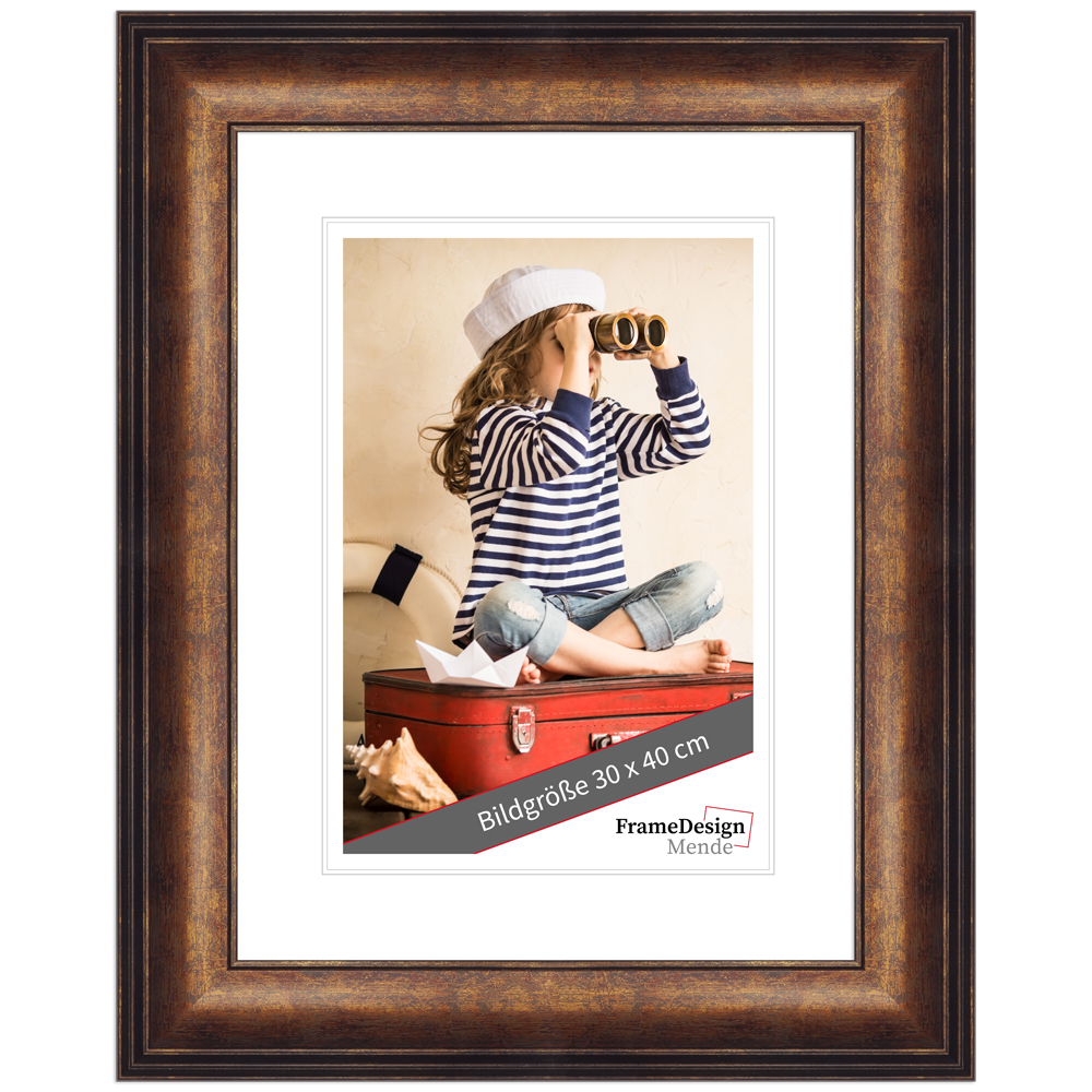 Mende Frames Bilderrahmen H235 Bronze 45 x 60 cm aus Kunststoff Made in Germany