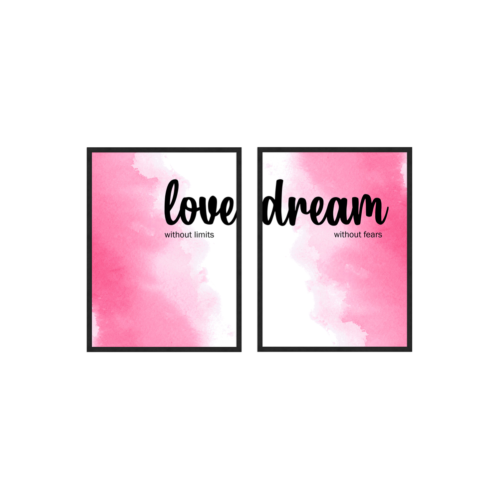 zwei Poster zum Thema Liebe mit Aluminiumahmen