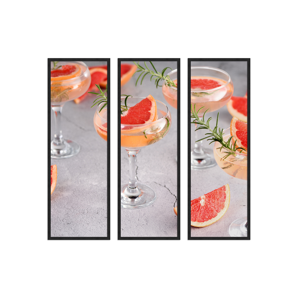 Wandgalerie H247 Schwarz mit Poster - 3er Set | Cocktail Edition 3