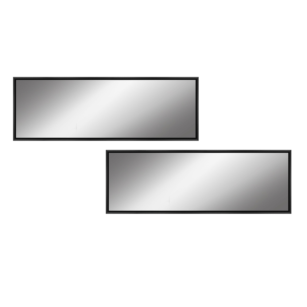 Ensemble de 2 cms avec Miroir Mural en aluminium noir H270 | 2x 21x61 cm
