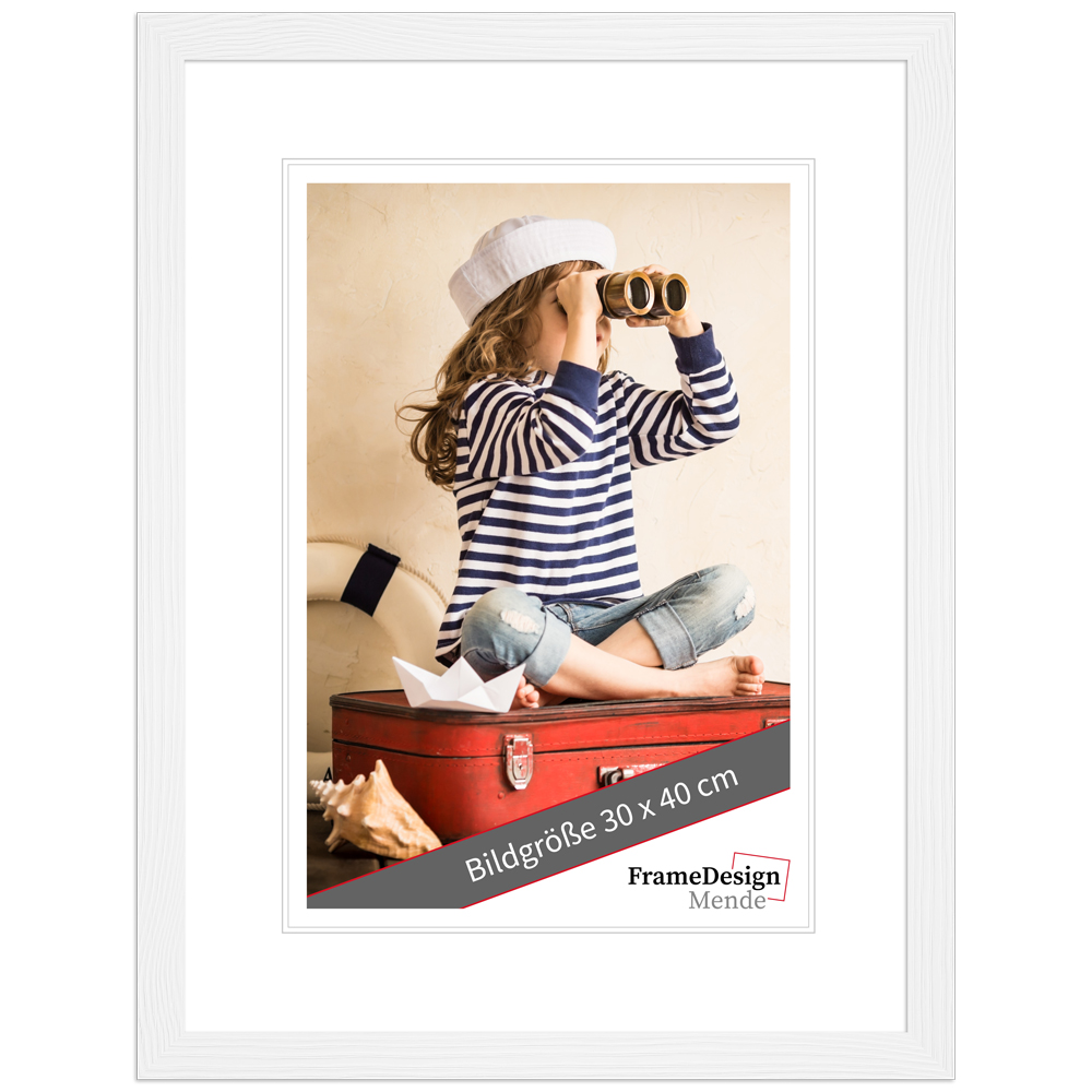 Mende Frames Bilderrahmen H300 Weiß 10 x 10 cm aus Holz Made in Germany