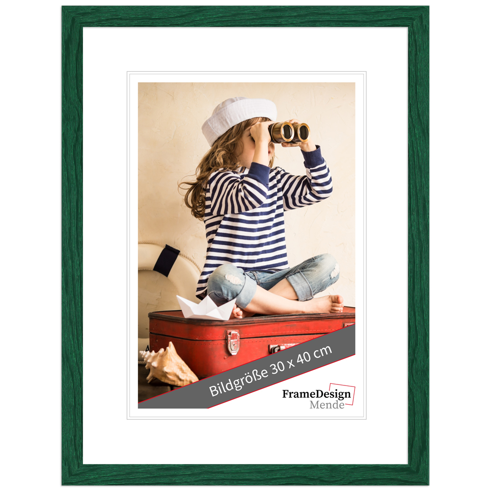 Mende Frames Bilderrahmen H300 Dunkelgrün 20 x 30 cm aus Holz Made in Germany