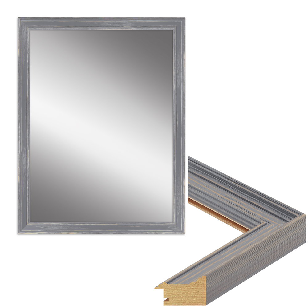 hochwertiger Wandspiegel H470 aus Holz in Grau