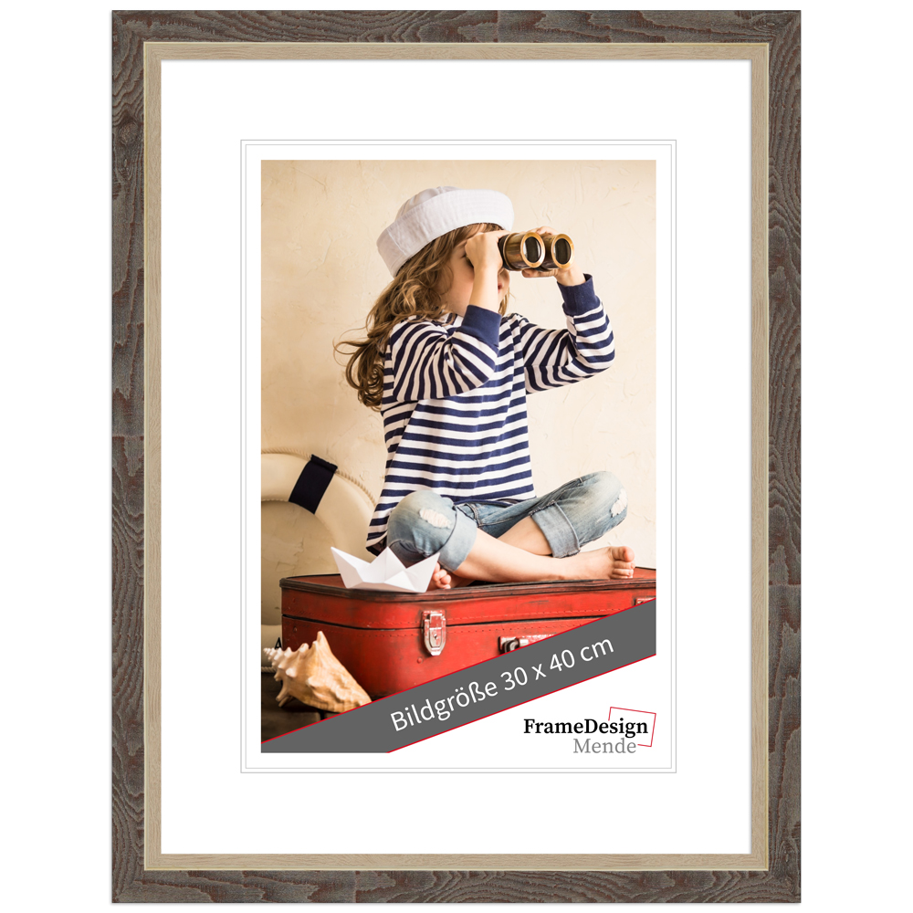 Cadre photo H490 noyer 40 x 60 verre standard
