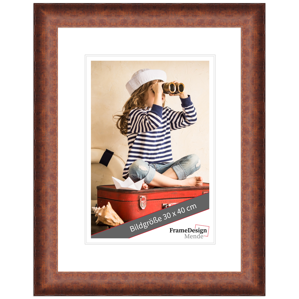 Mende Frames Bilderrahmen H620 Nussbaum 50 x 100 cm aus Holz Made in Germany