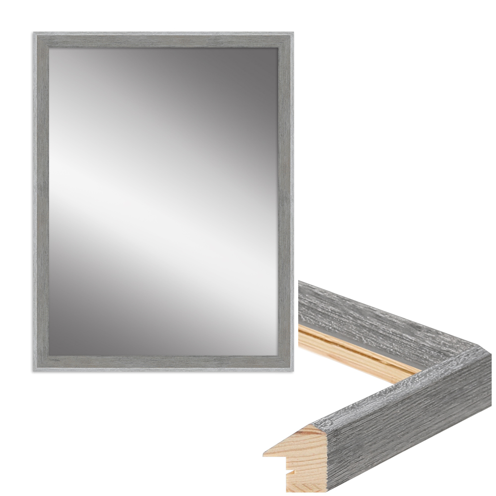 hochwertiger Wandspiegel H790 aus Holz in Grau