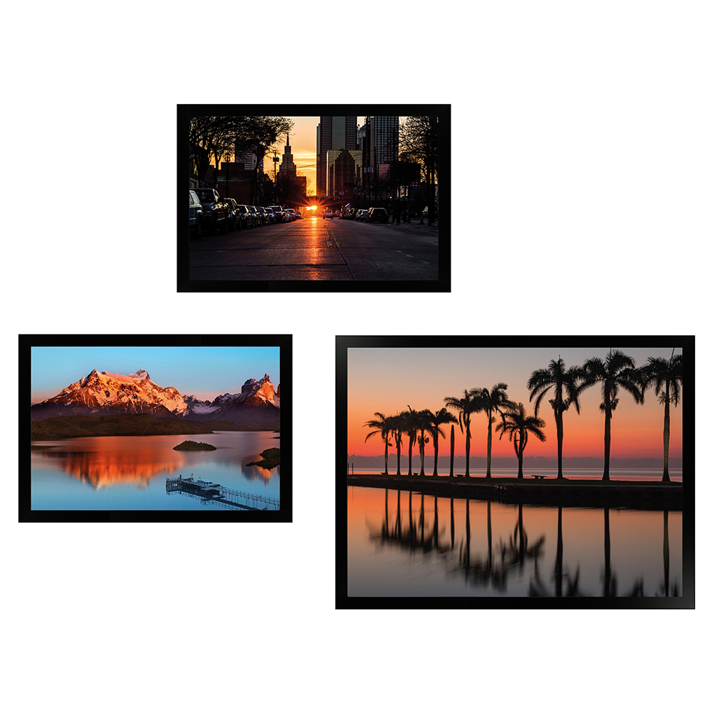 Wandgalerie H950 Schwarz mit Poster - 3er Set | Amerika Edition 5