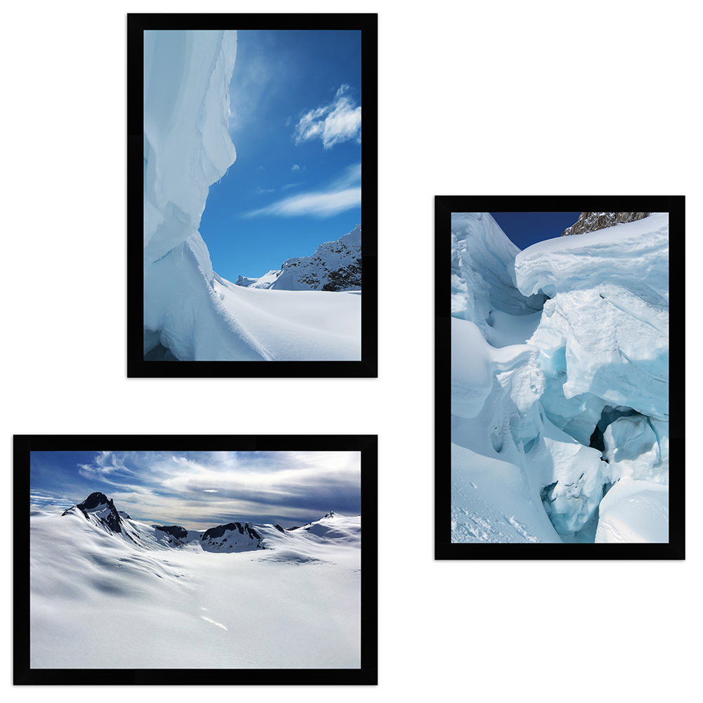 Wandgalerie H950 Schwarz mit Poster - 3er Set | Alaska Edition 1