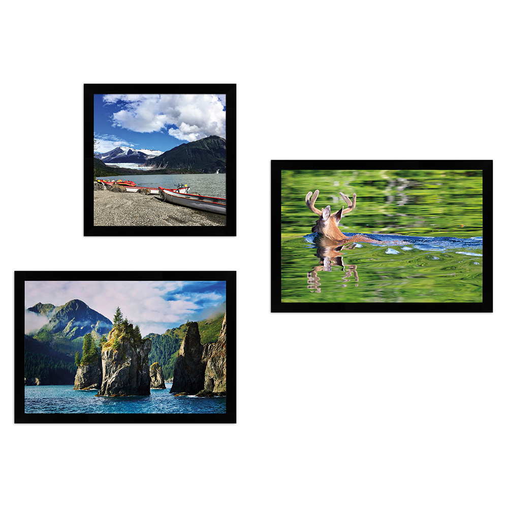 Wandgalerie H950 Schwarz mit Poster - 3er Set | Alaska Edition 3