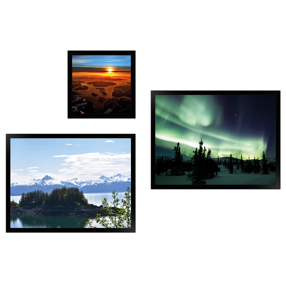 Wandgalerie H950 Schwarz mit Poster - 3er Set | Alaska Edition 4