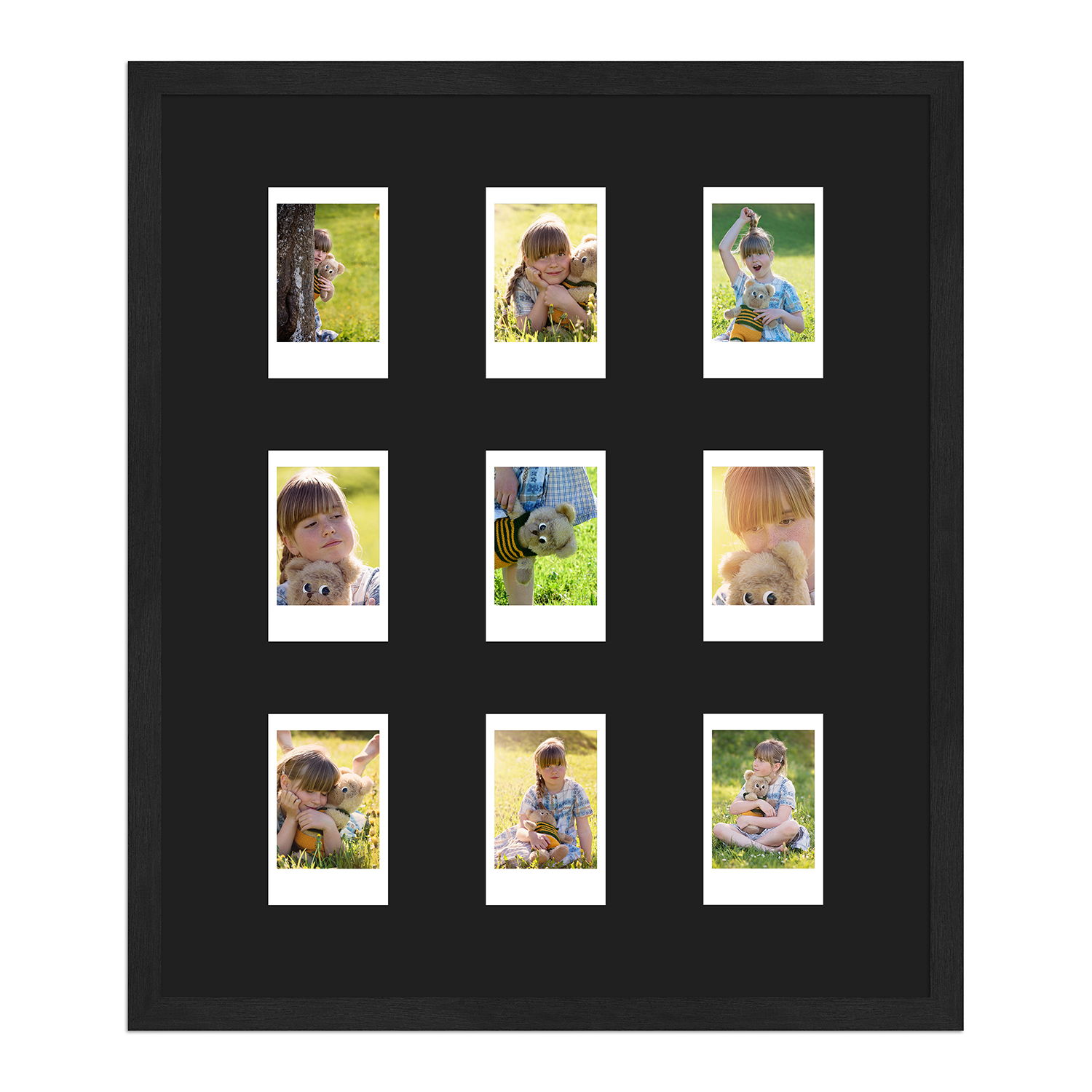 Instax Mini Bilderrahmen H950 mit Passepartout schwarz für 9 Ausschnitte