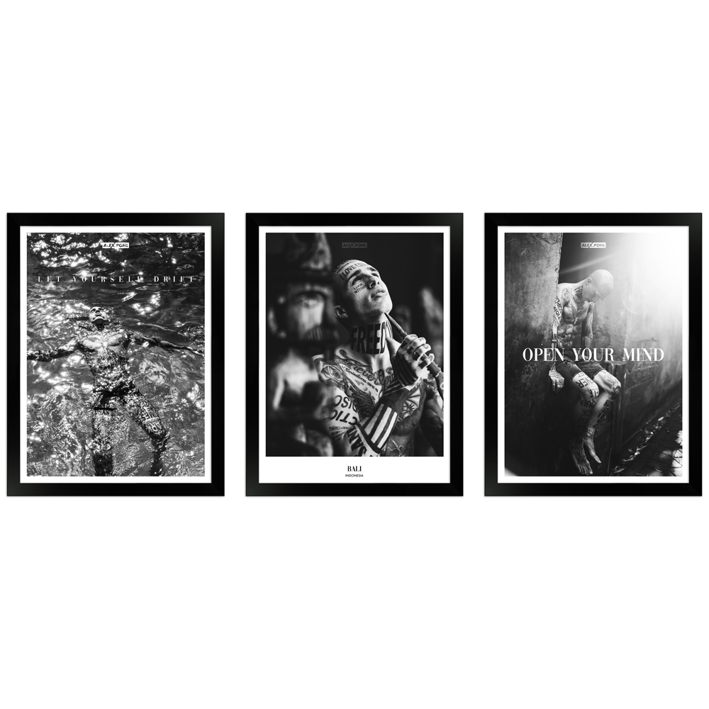Wandgalerie H960 Schwarz mit Poster - 3er Set | Alex Pohl Edition 6