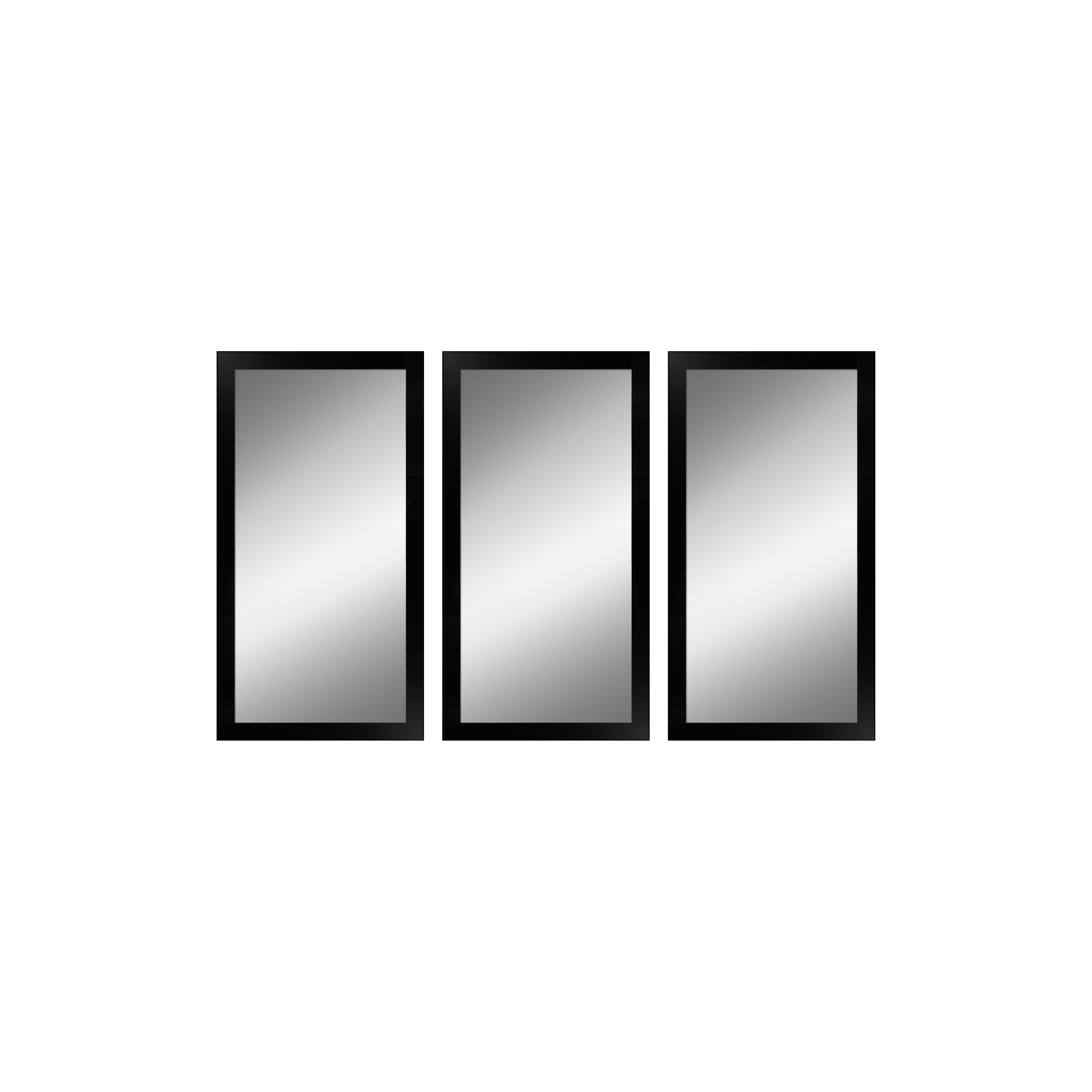 3er Spiegel-Set mit schwarzem Holzrahmen H960 | 3x 23x43 cm