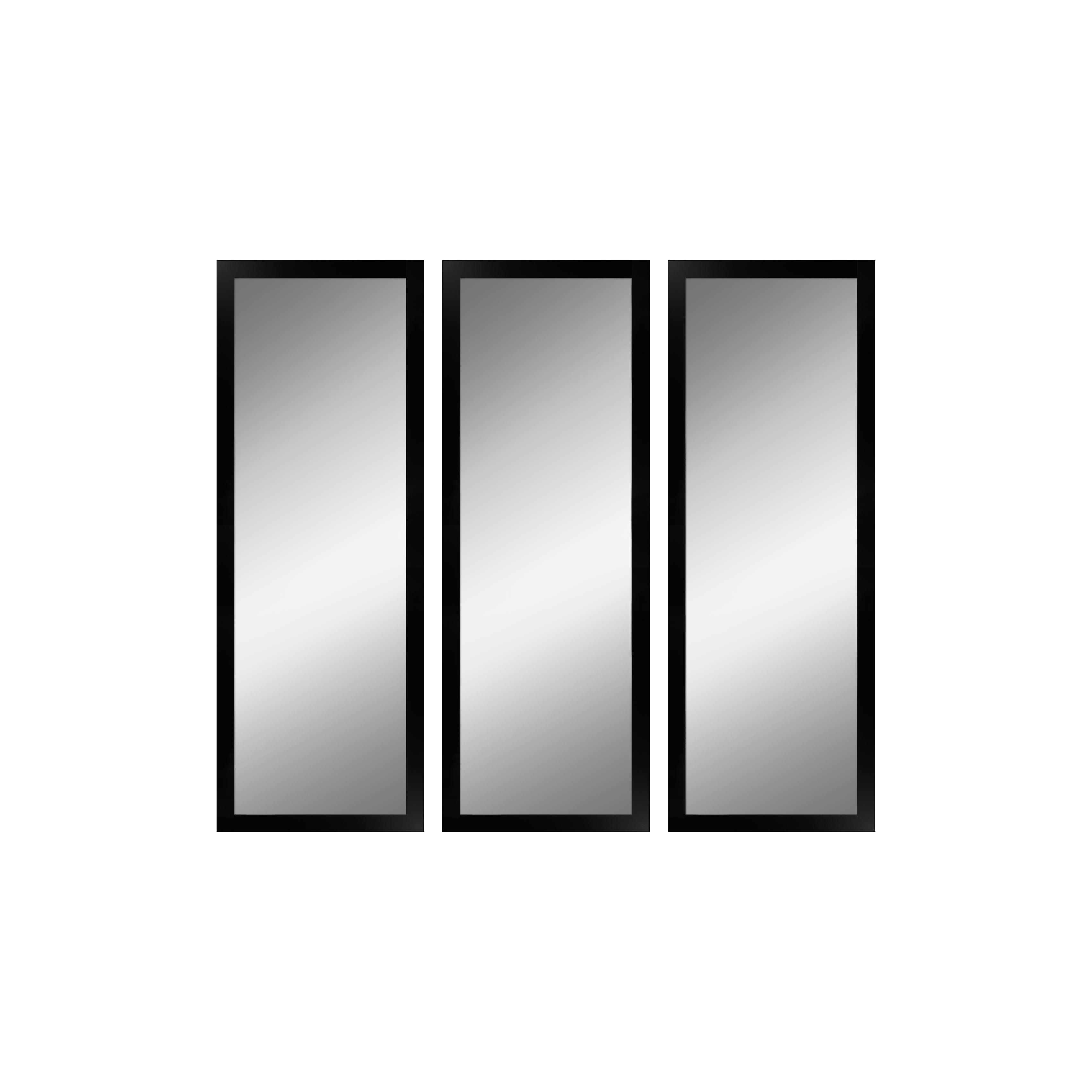 3er Spiegel-Set mit schwarzem Holzrahmen H960 | 3x 23x63 cm