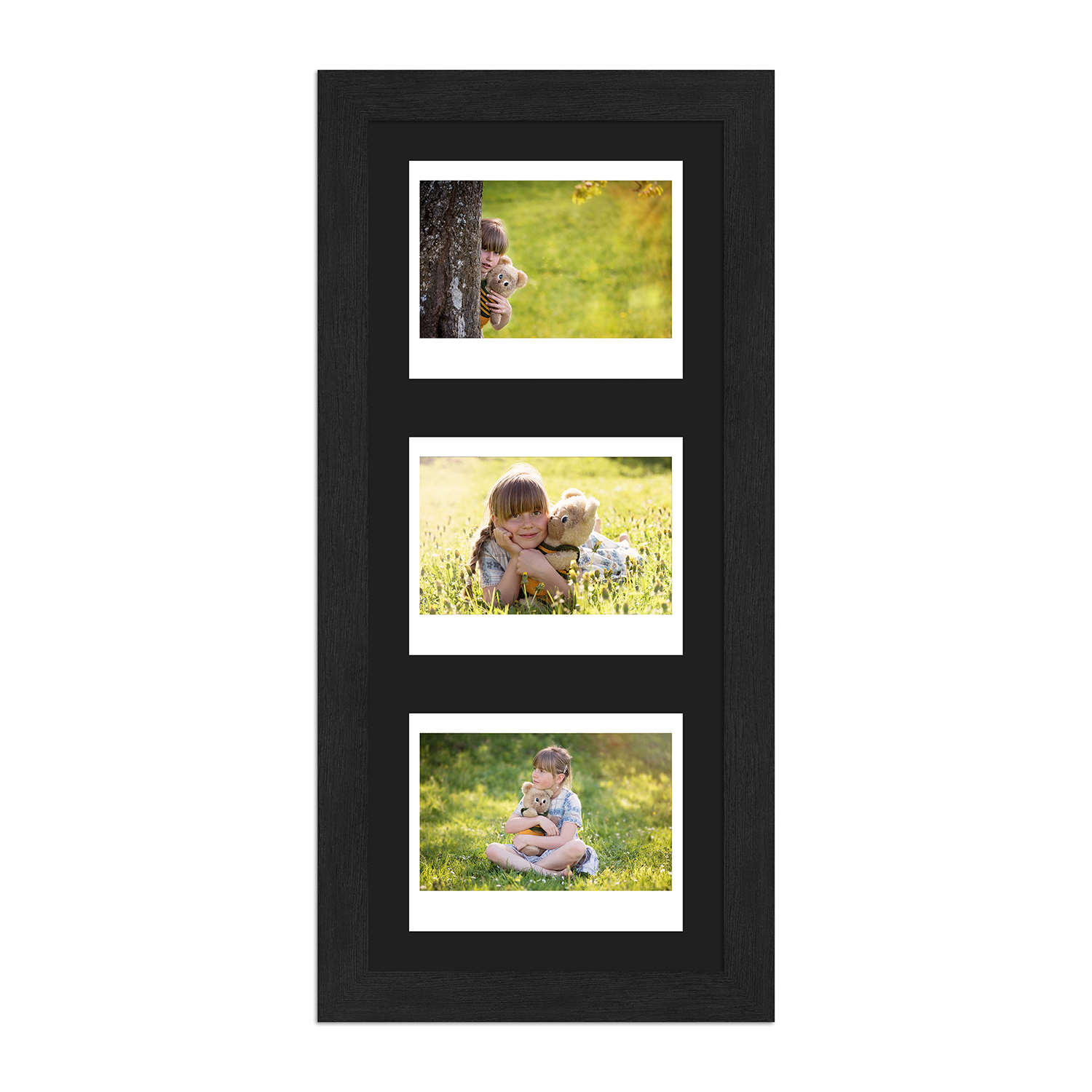  Instax Wide Bilderrahmen H960 modern mit Passepartout schwarz für 3 Ausschnitte