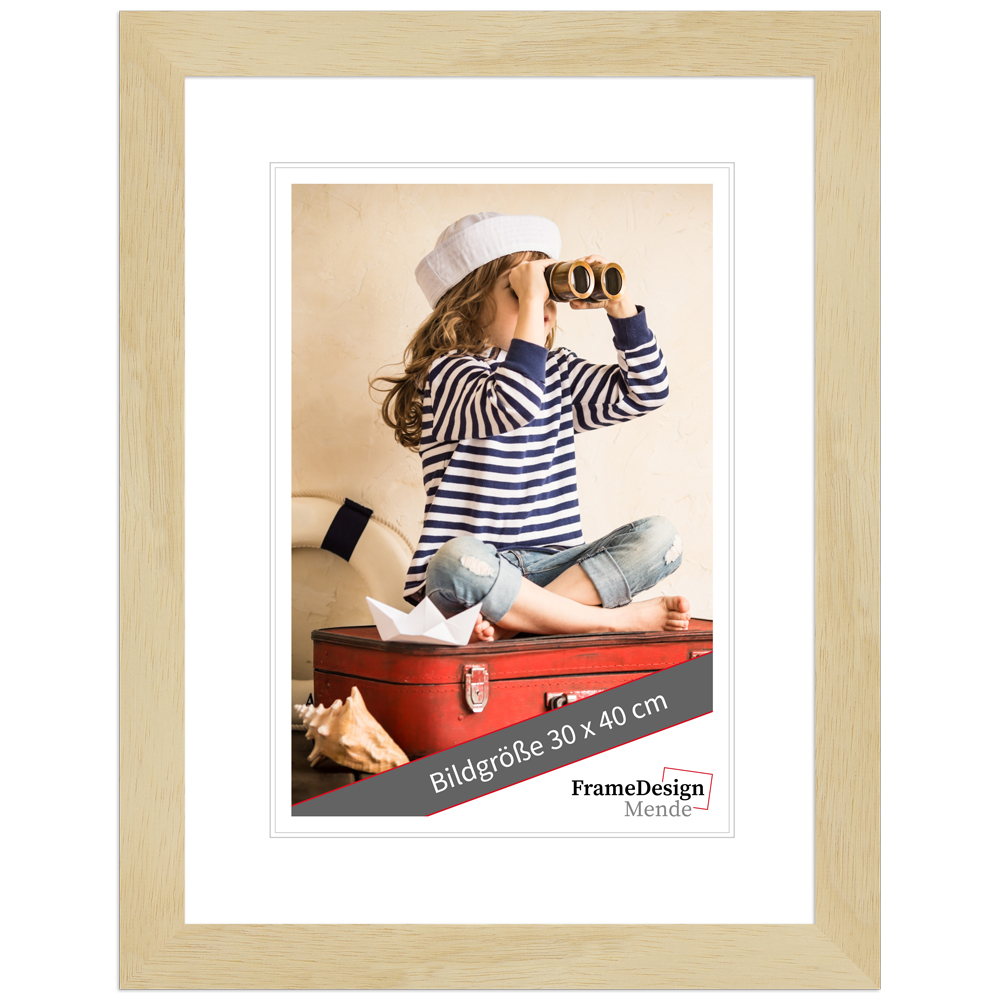 Mende Frames Bilderrahmen H975 Natur 24 x 30 cm aus Holz Made in Germany