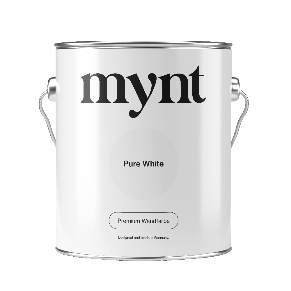 Wandfarbendose Pure White Eimer gefüllt mit der Wandfarbe Pure White