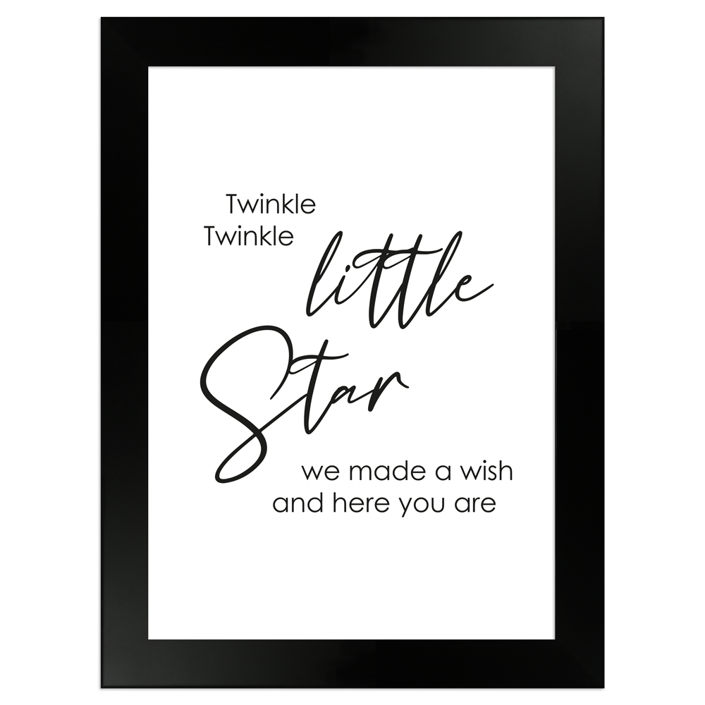 weißes Sprüche-Poster "Little Star" Größe 13x18