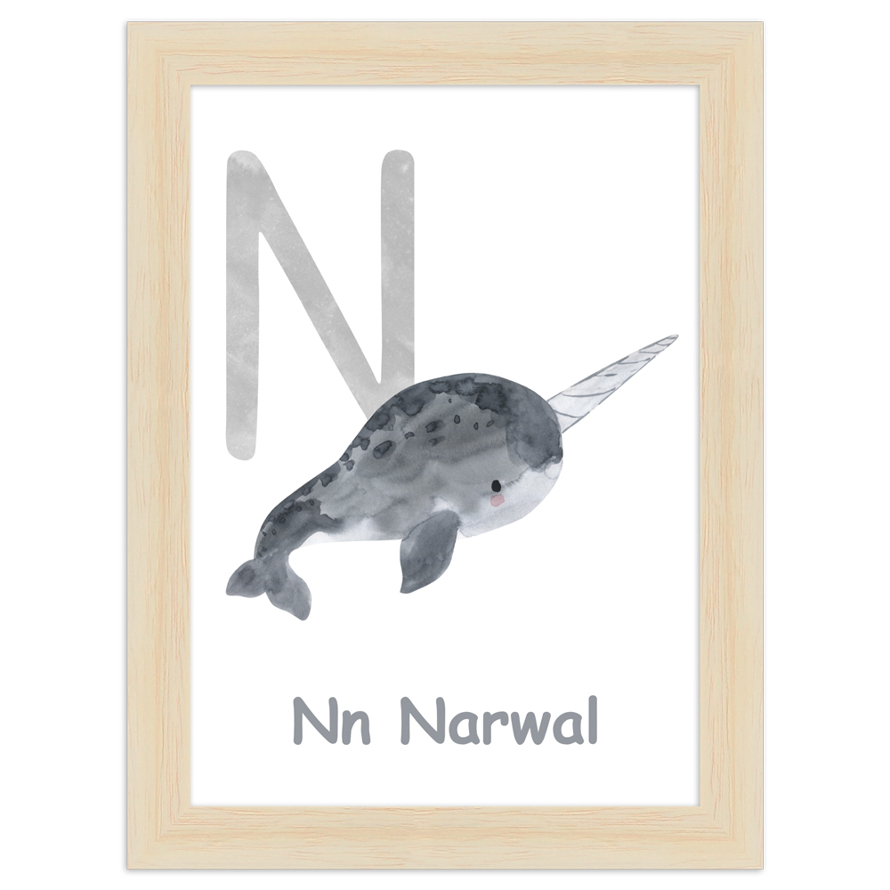 gerahmtes Poster | N - Narwal