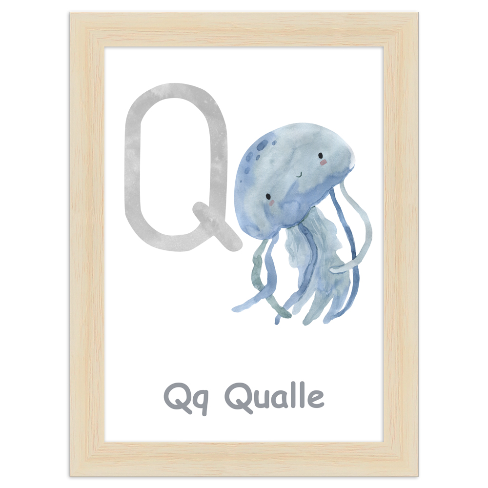 gerahmtes Poster | Q - Qualle