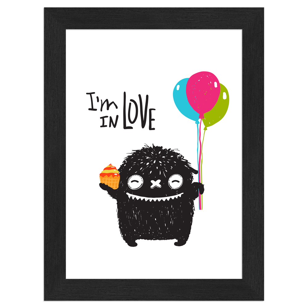 gerahmtes Poster | Monsterchen in Love