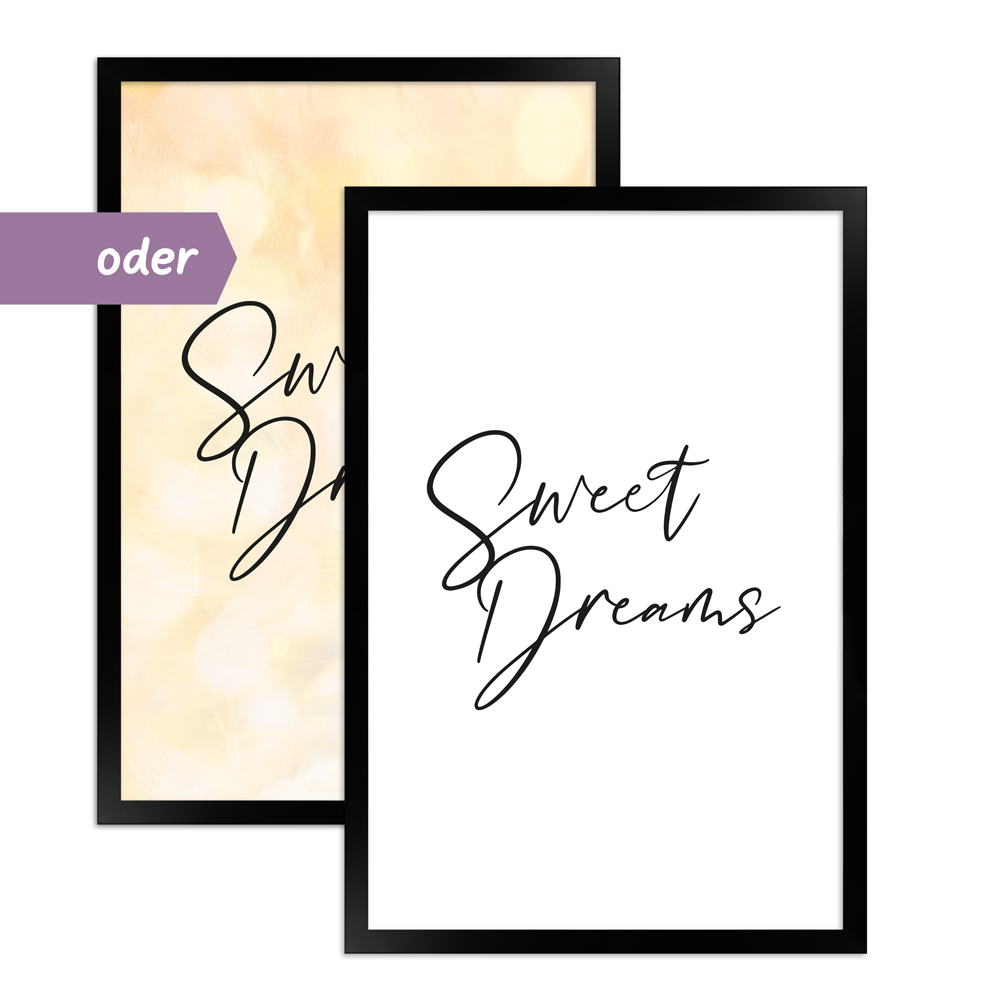 "Sweet Dreams" Kinderzimmer Poster mit Spruch 