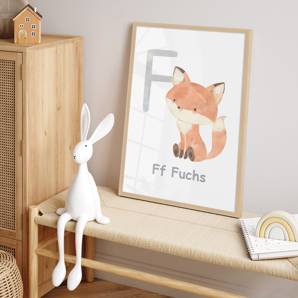 Kinderzimmer dekoriert mit Poster "F-Fuchs"