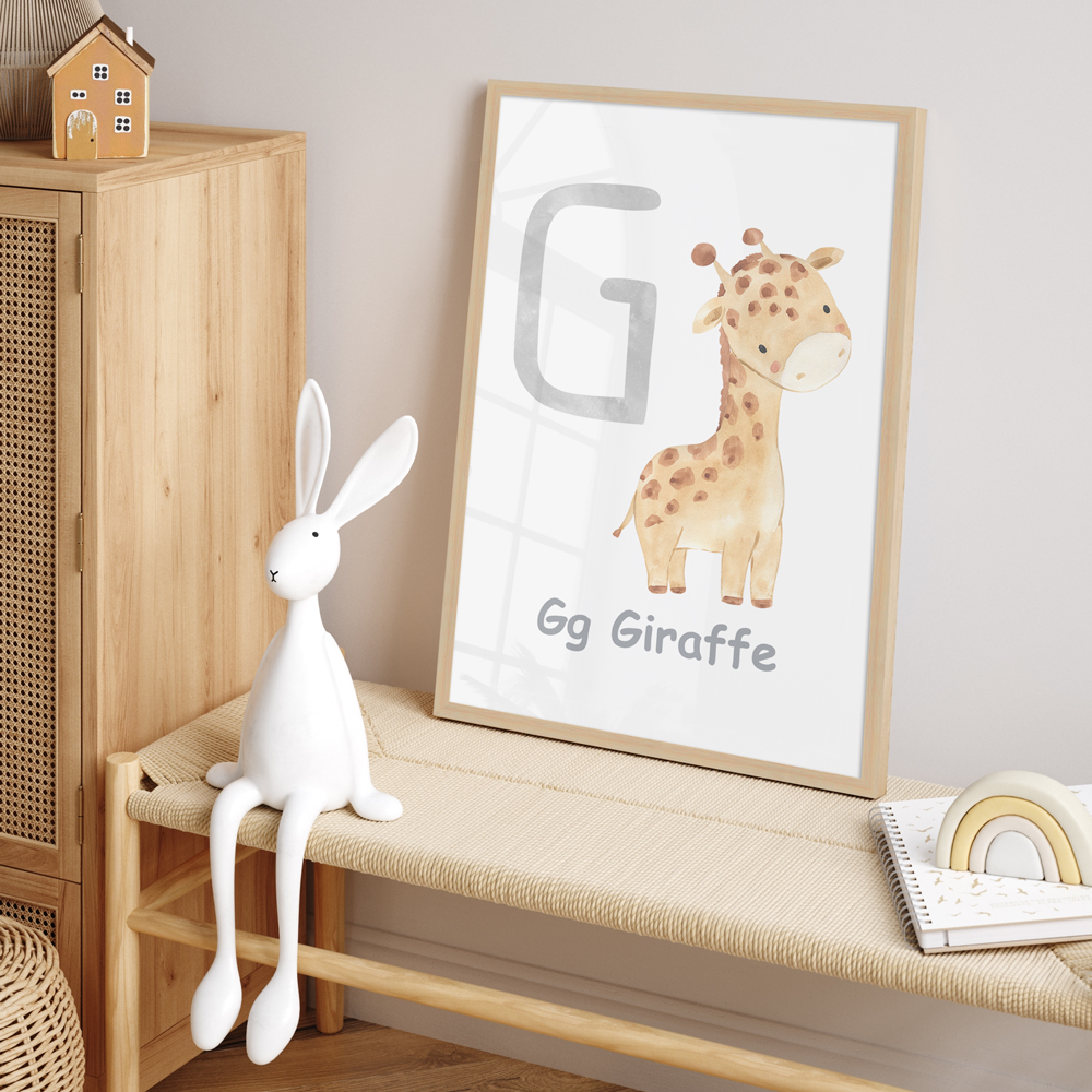 gerahmtes Poster | G - Giraffe