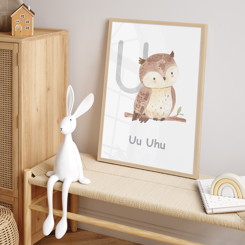 Kinderzimmer dekoriert mit Poster "U-Uhu"