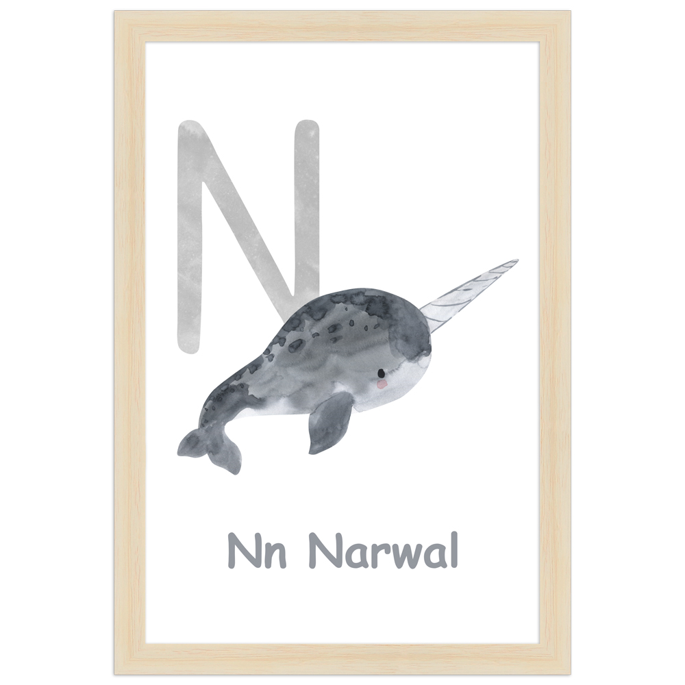 gerahmtes Poster | N - Narwal