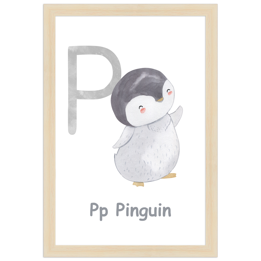 gerahmtes Poster | P - Pinguin