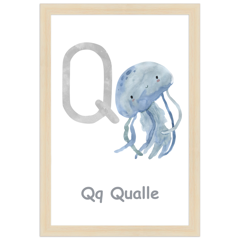 gerahmtes Poster | Q - Qualle