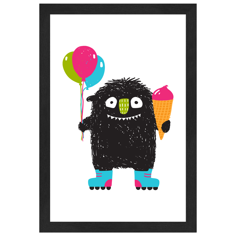 Freizeit-Monsterchen - 20x30 Poster mit schwarzem Rahmen